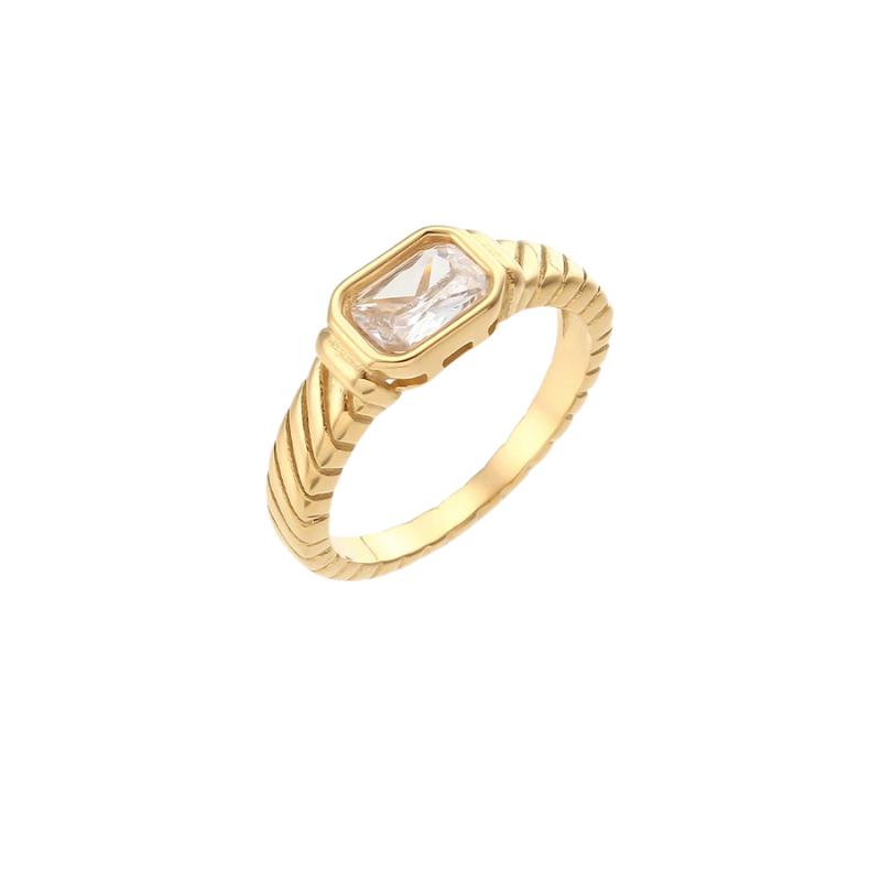 Anel Vintage Ring Band - Banho em Ouro 18K
