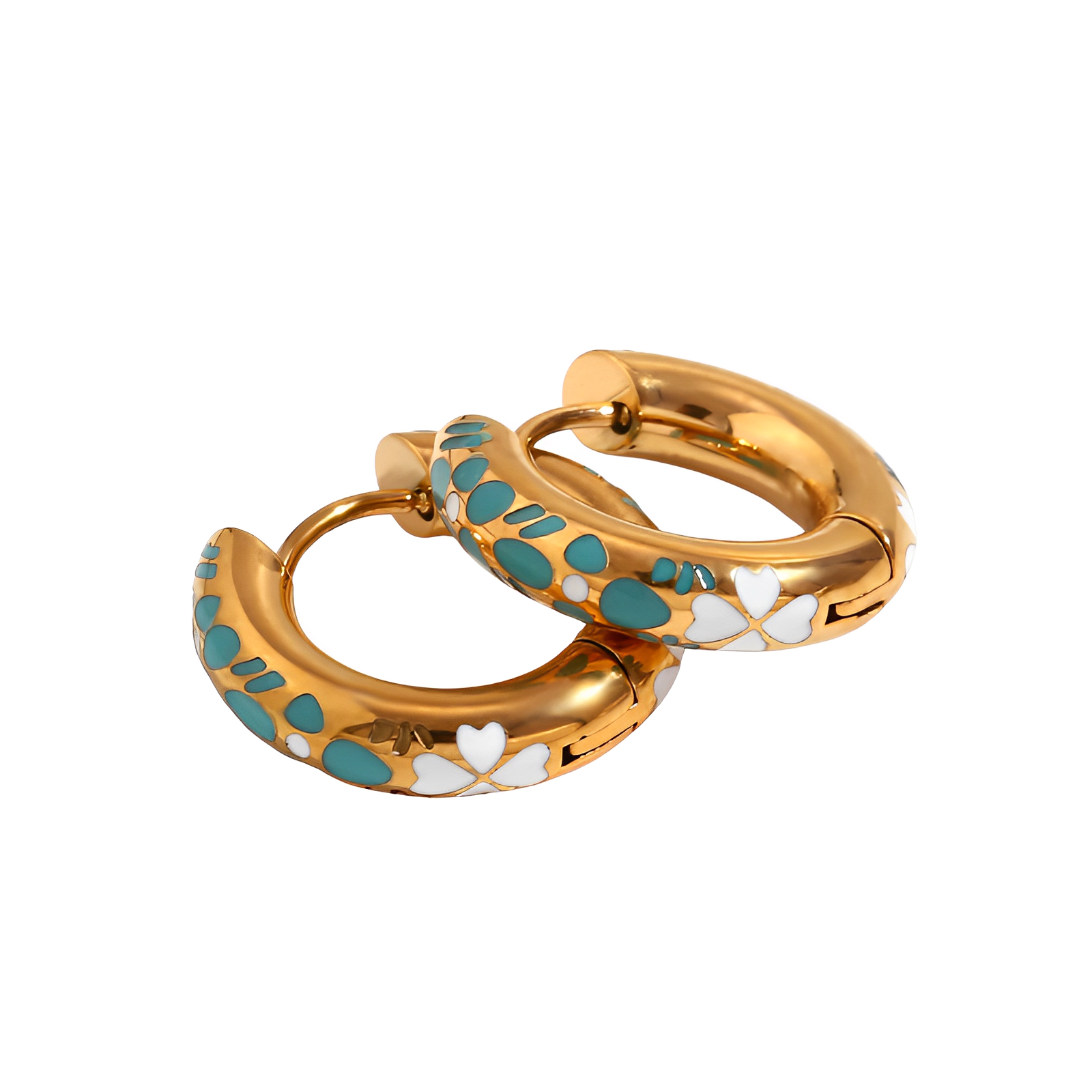 Brinco Flower Hoop - Banho em Ouro 18K