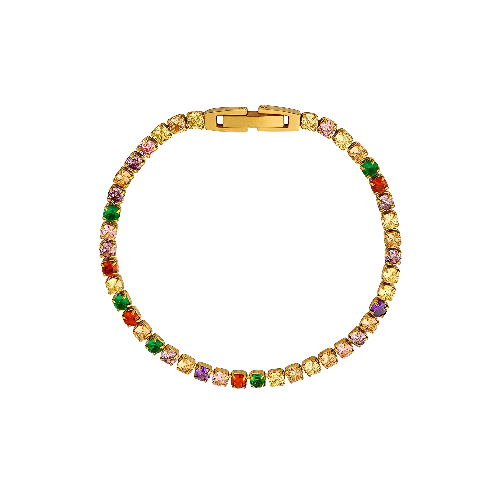 Bracelete Riviera Rainbow - Banho em Ouro 18K