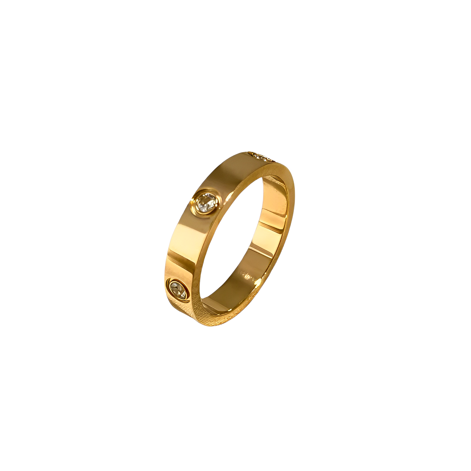 Anel Love com Brilhantes - Banho em Ouro 18K