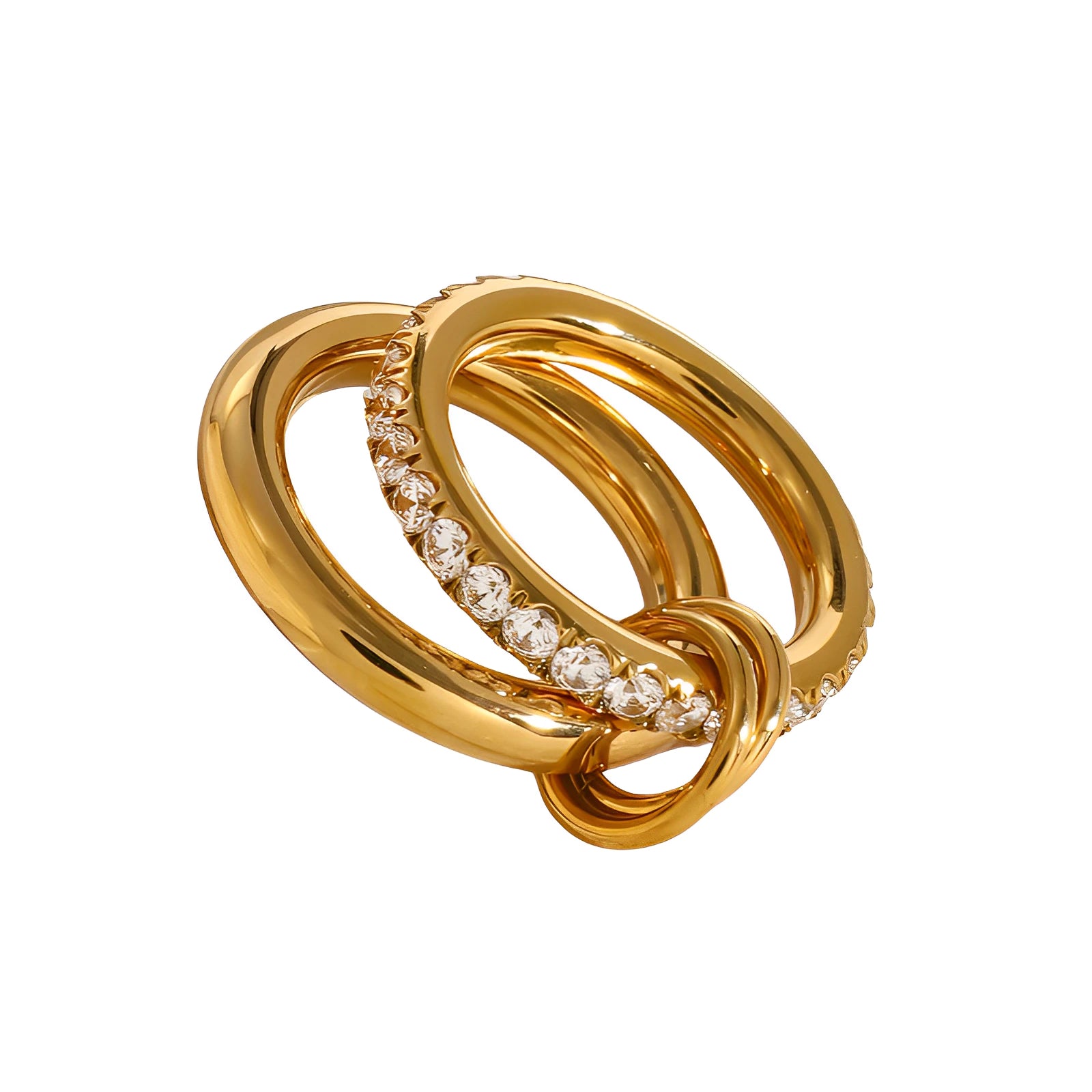 Anel Sparkly Ties - Banho em Ouro 18K