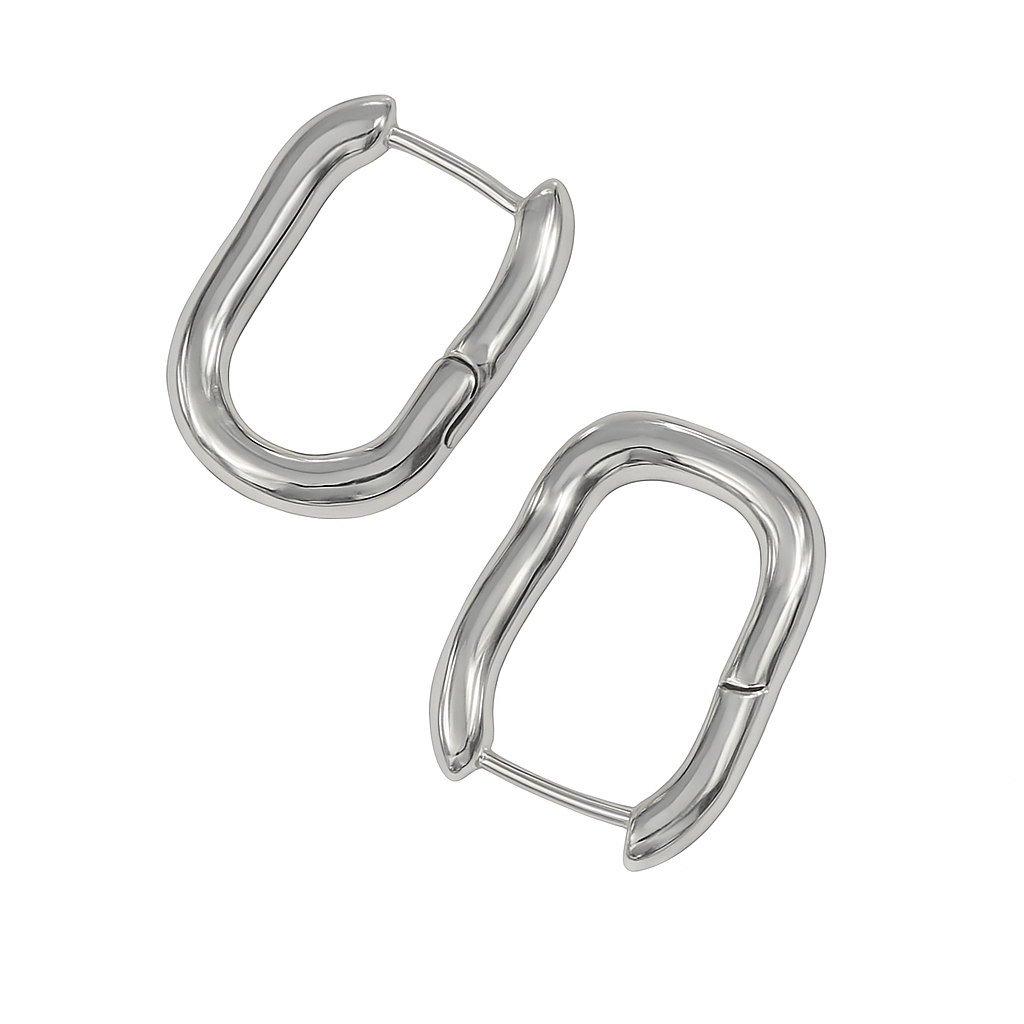 Brinco Wavy Square - Banho em Ouro 18K