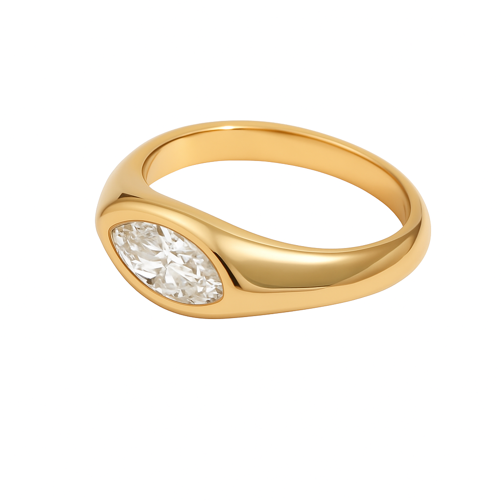 Anel Radiance Eye - Banho em Ouro 18K