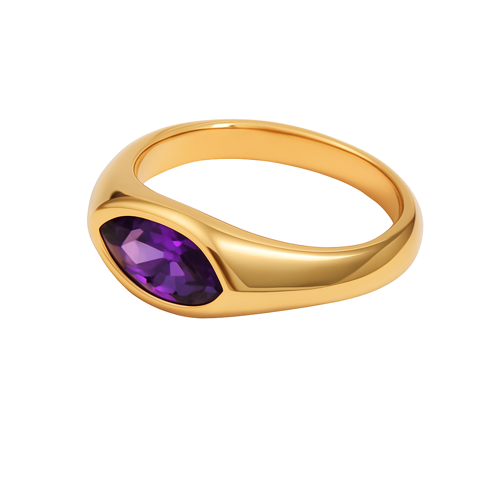 Anel Radiance Eye - Banho em Ouro 18K