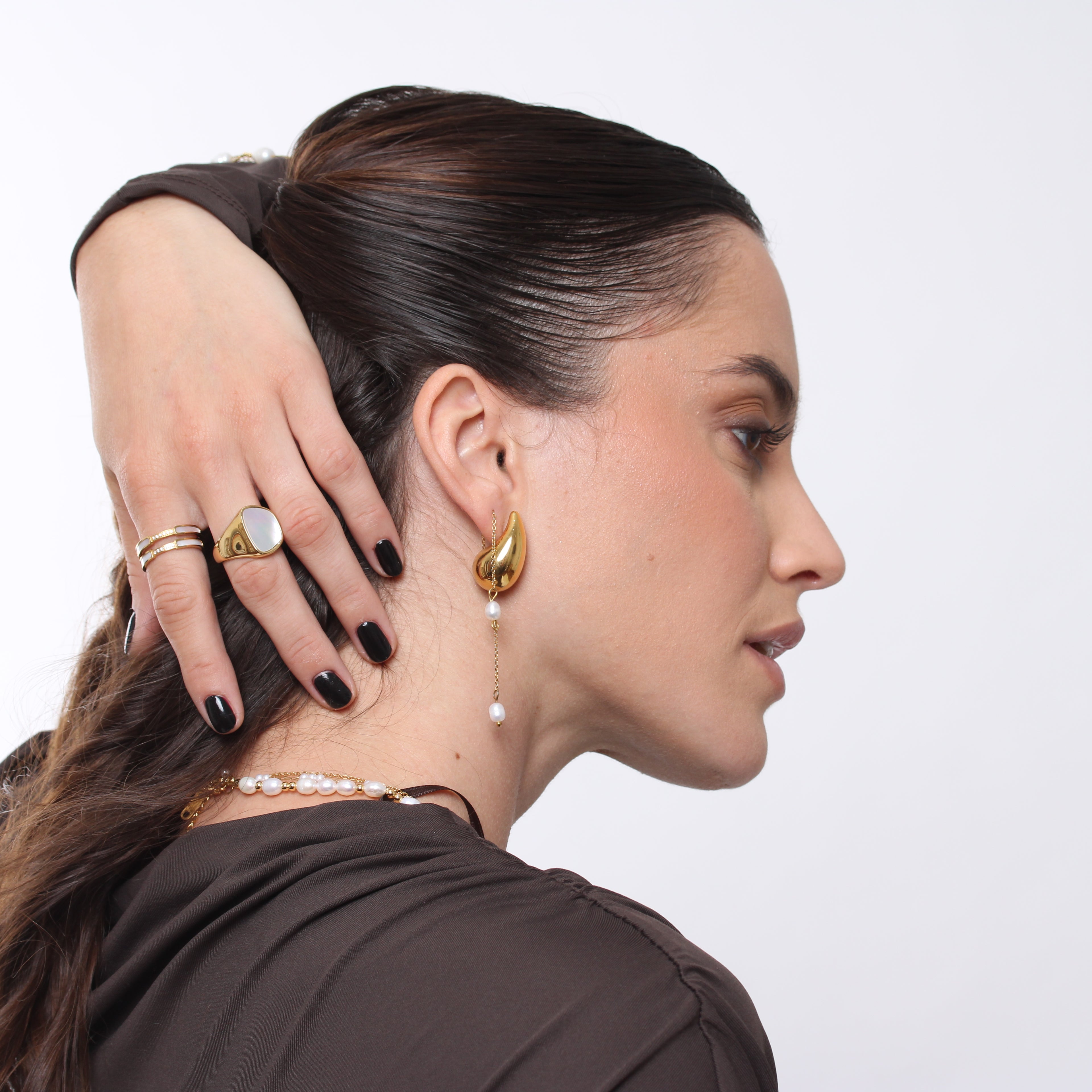 Brinco Gota Hailey- Banho em Ouro 18K