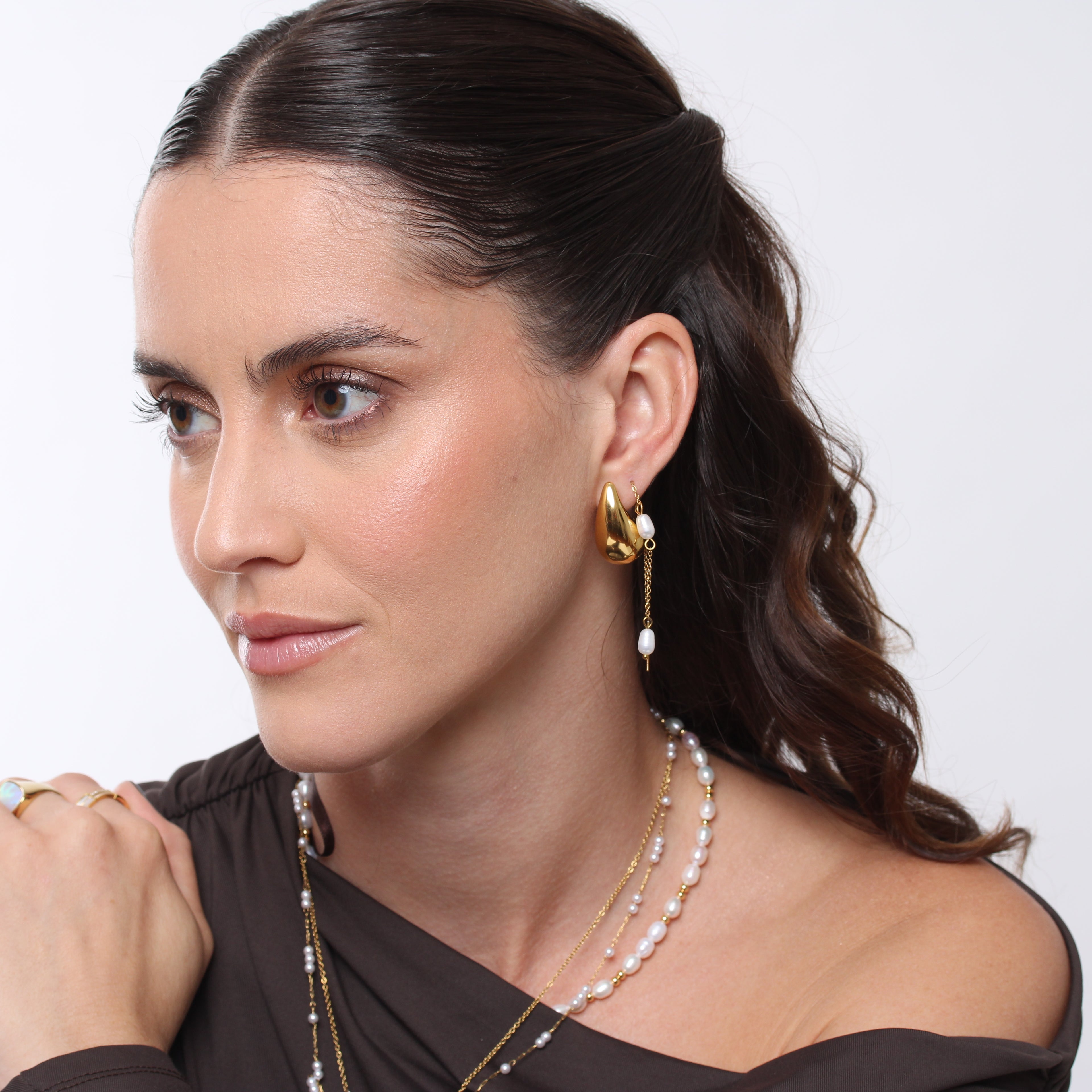 Brinco Gota Hailey- Banho em Ouro 18K