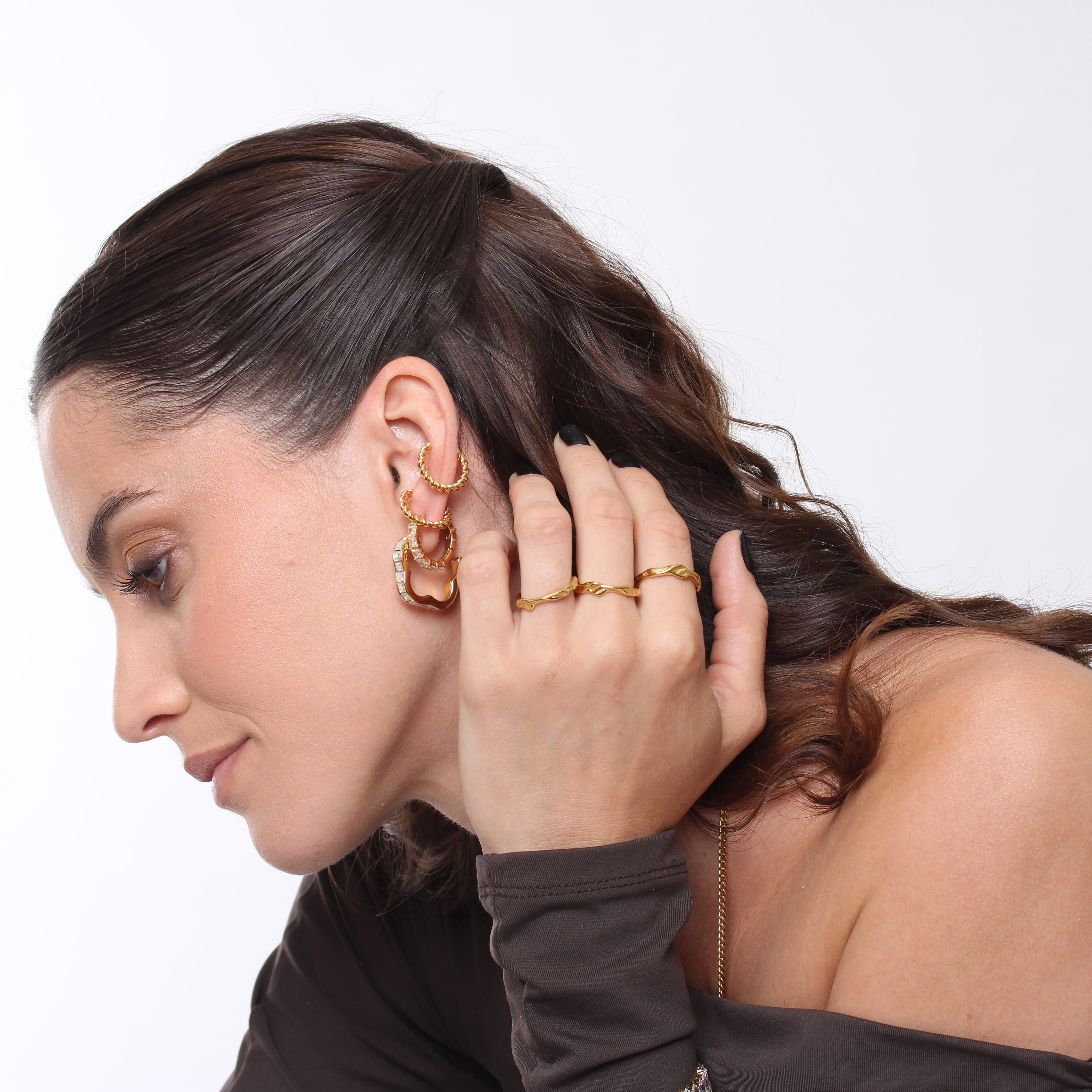Anel Water Path - Banho Ouro 18K