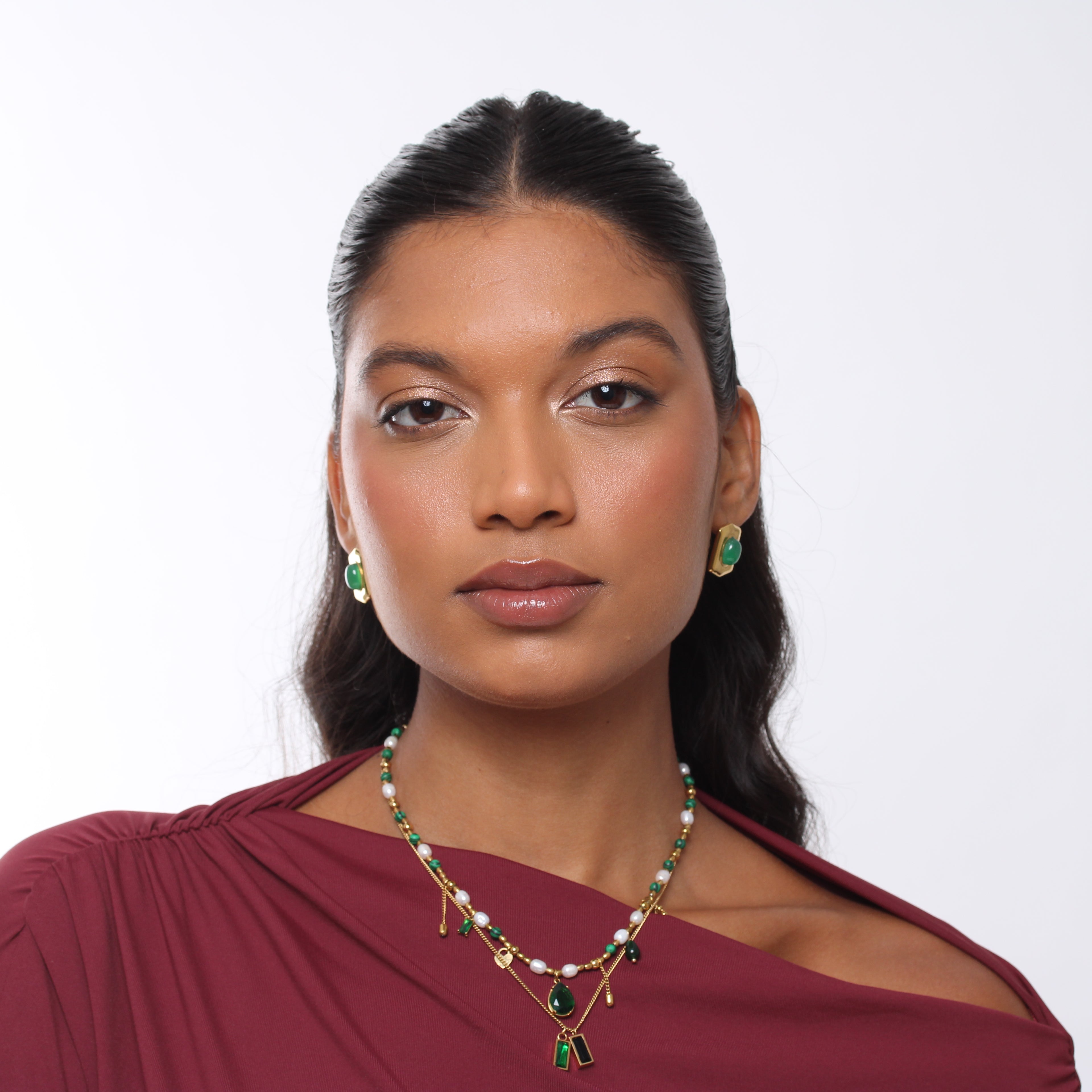Brinco Agathe Stone - Banho em Ouro 18K