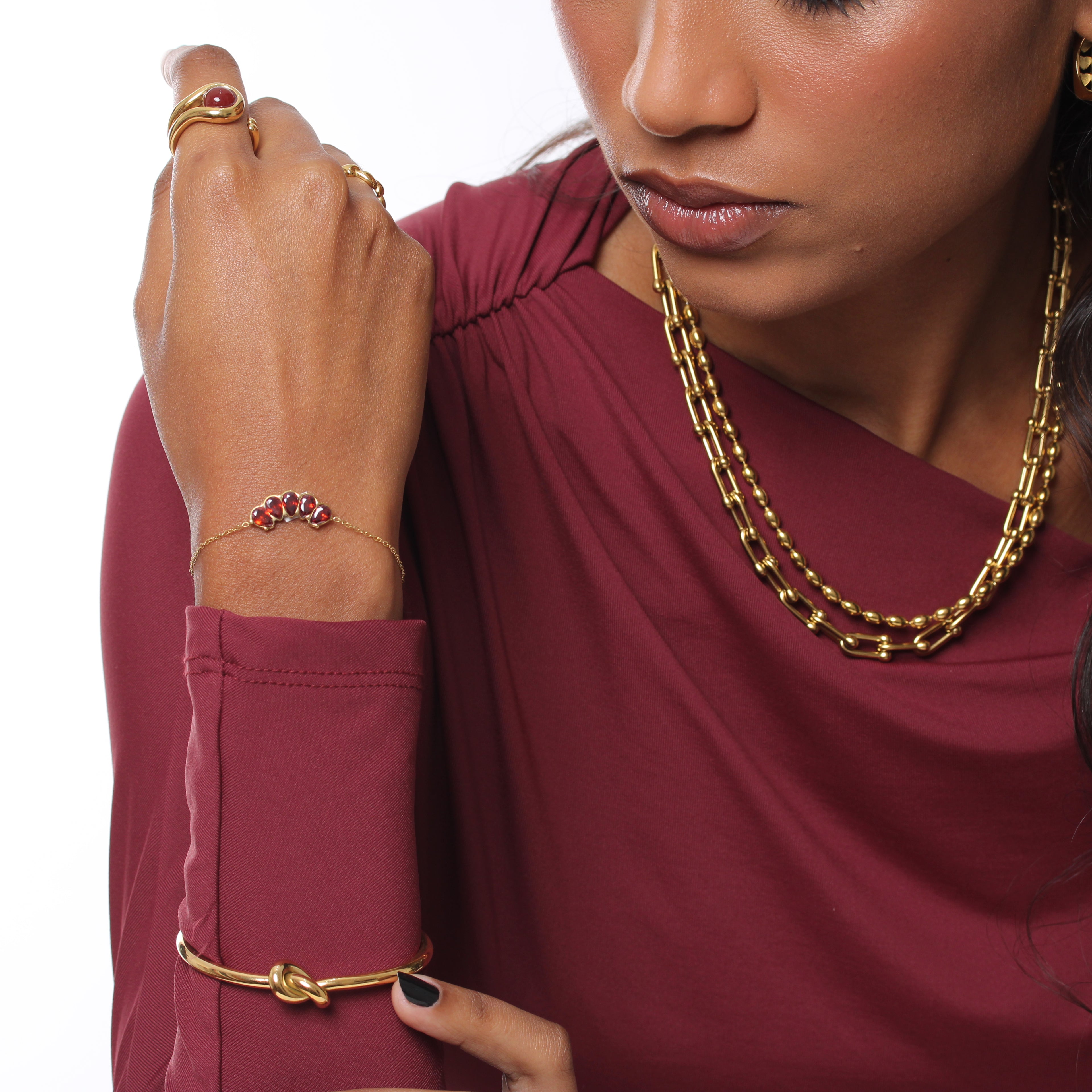 Bracelete Cherry Drops - Banho em Ouro 18K
