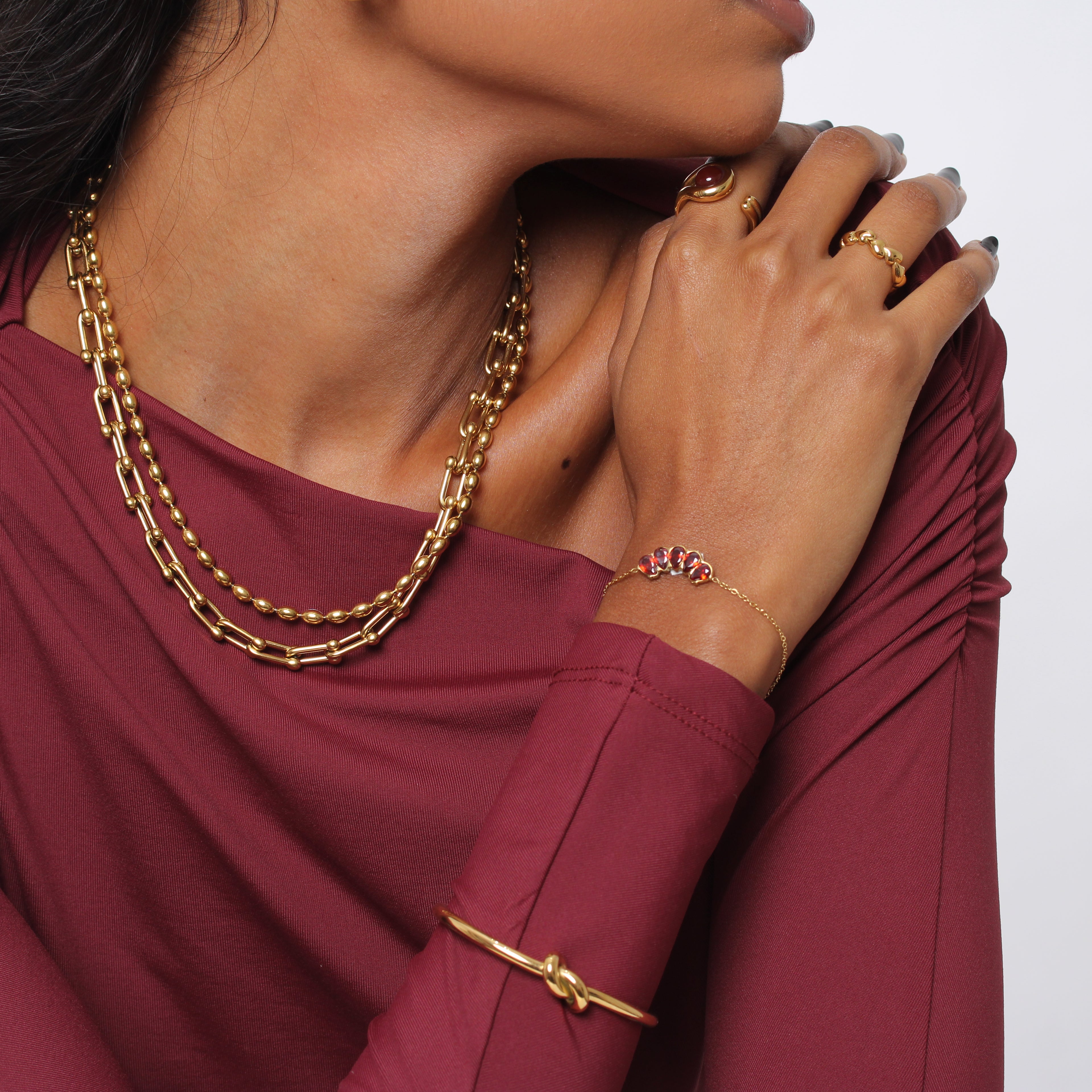 Bracelete Cherry Drops - Banho em Ouro 18K