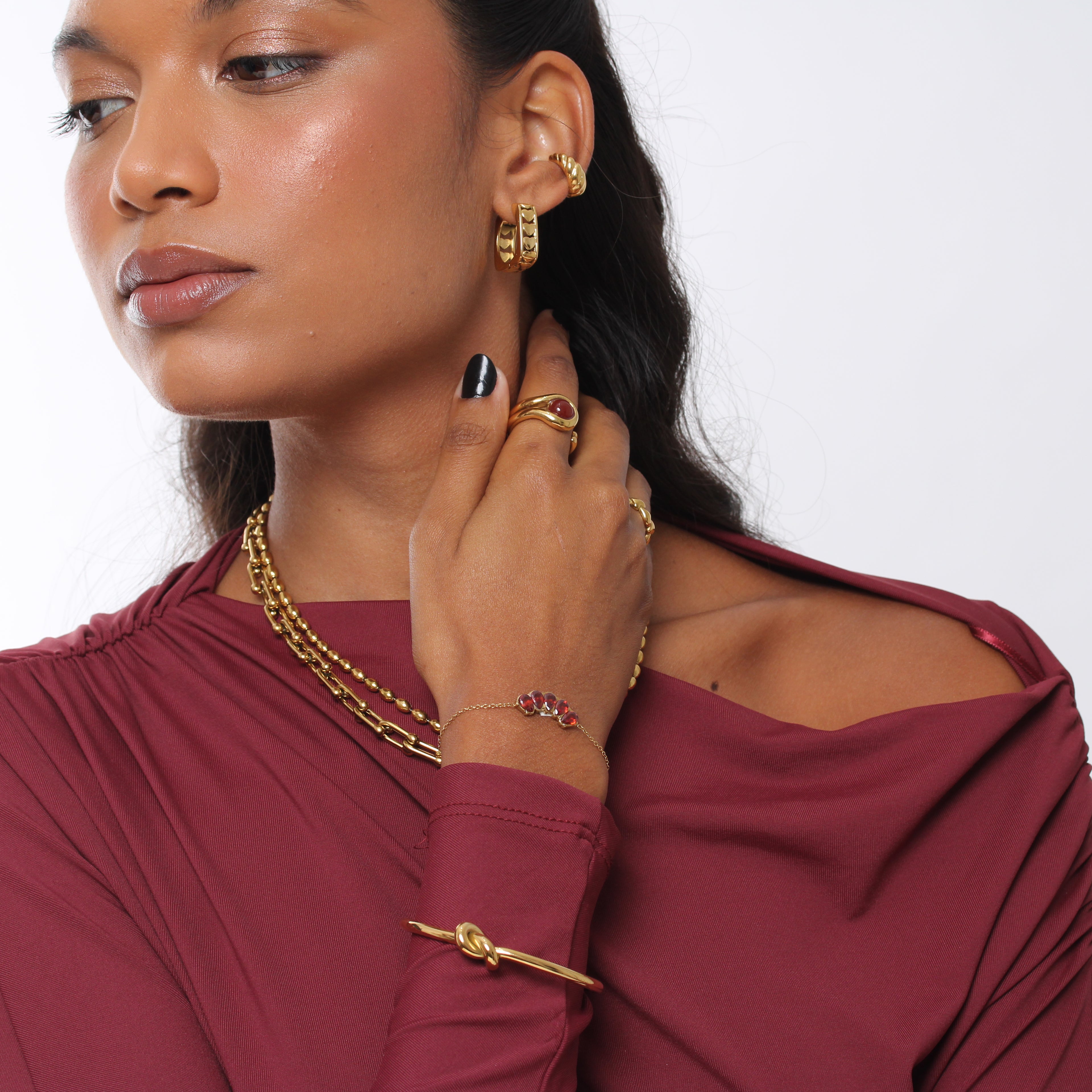 Bracelete Cherry Drops - Banho em Ouro 18K
