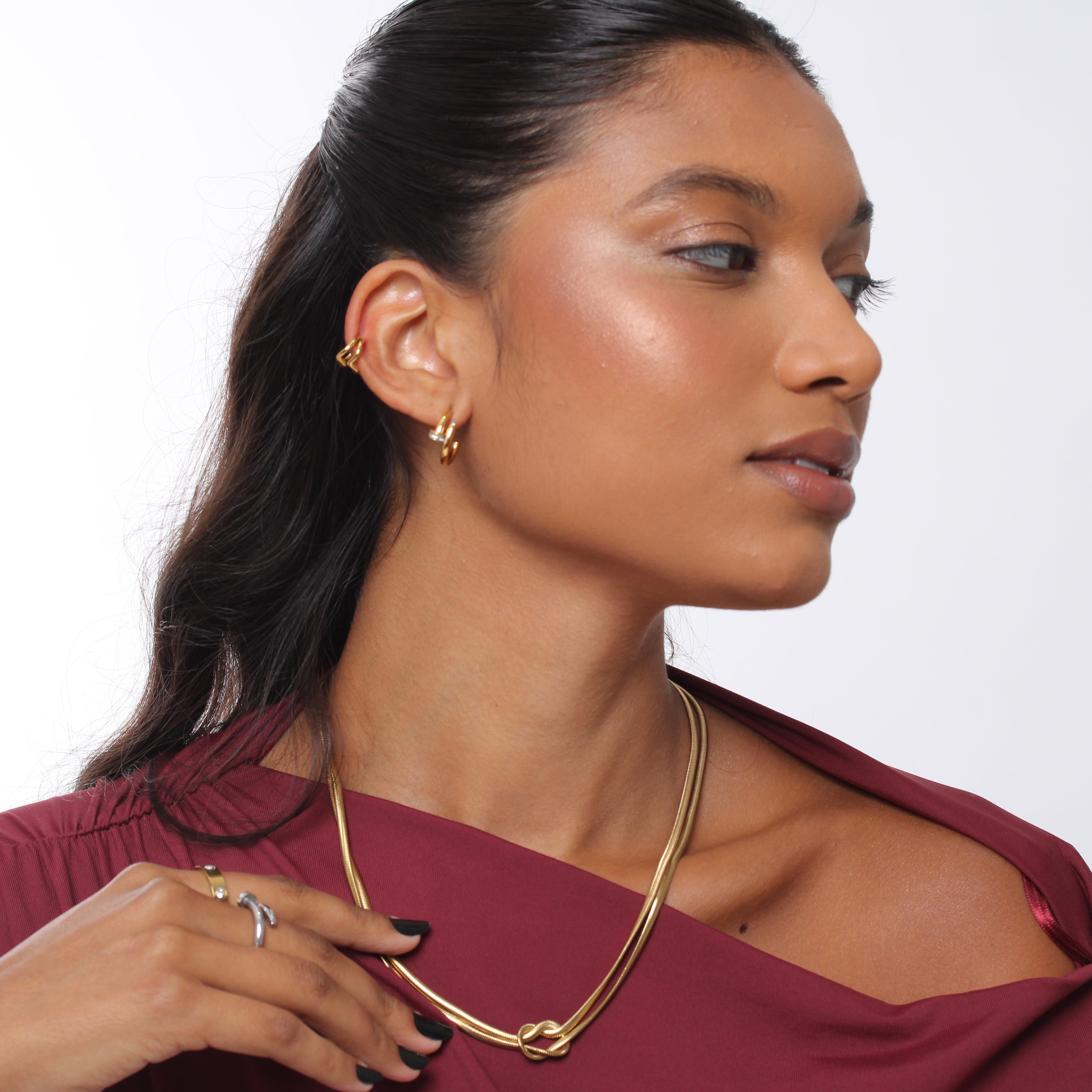 Colar Double Knot - Banho em Ouro 18K