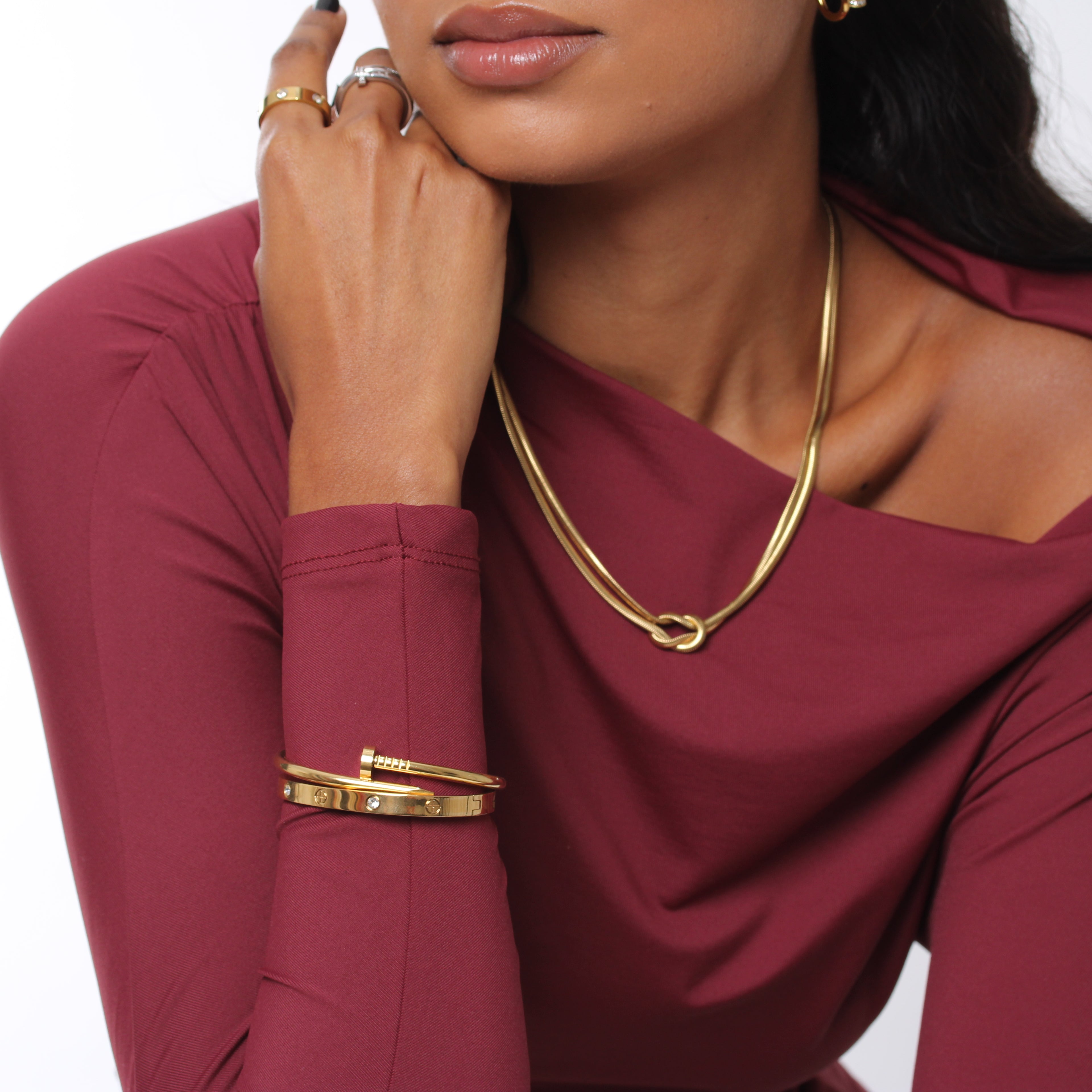 Bracelete Clou Nail - Banho em Ouro 18K