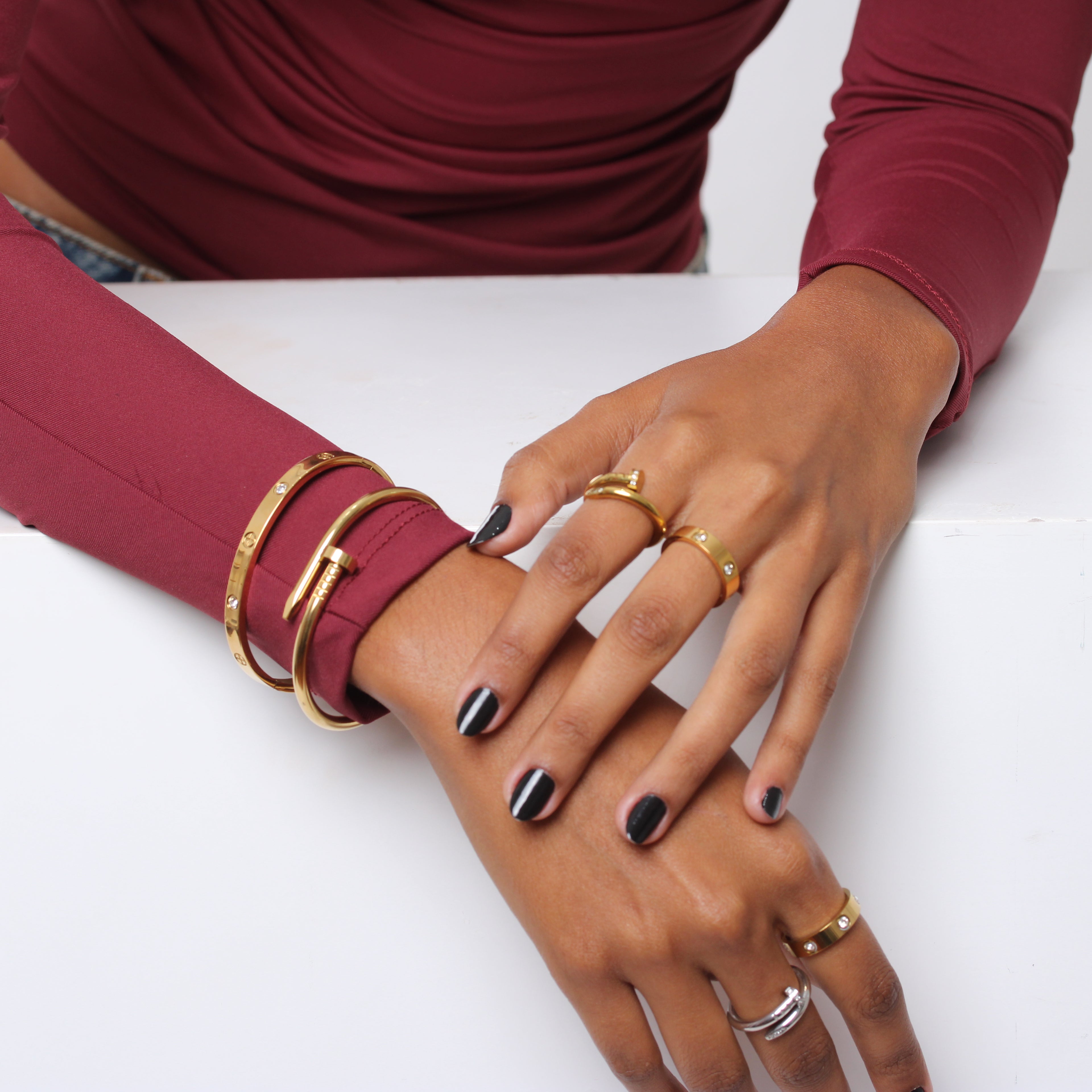 Bracelete Clou Nail - Banho em Ouro 18K
