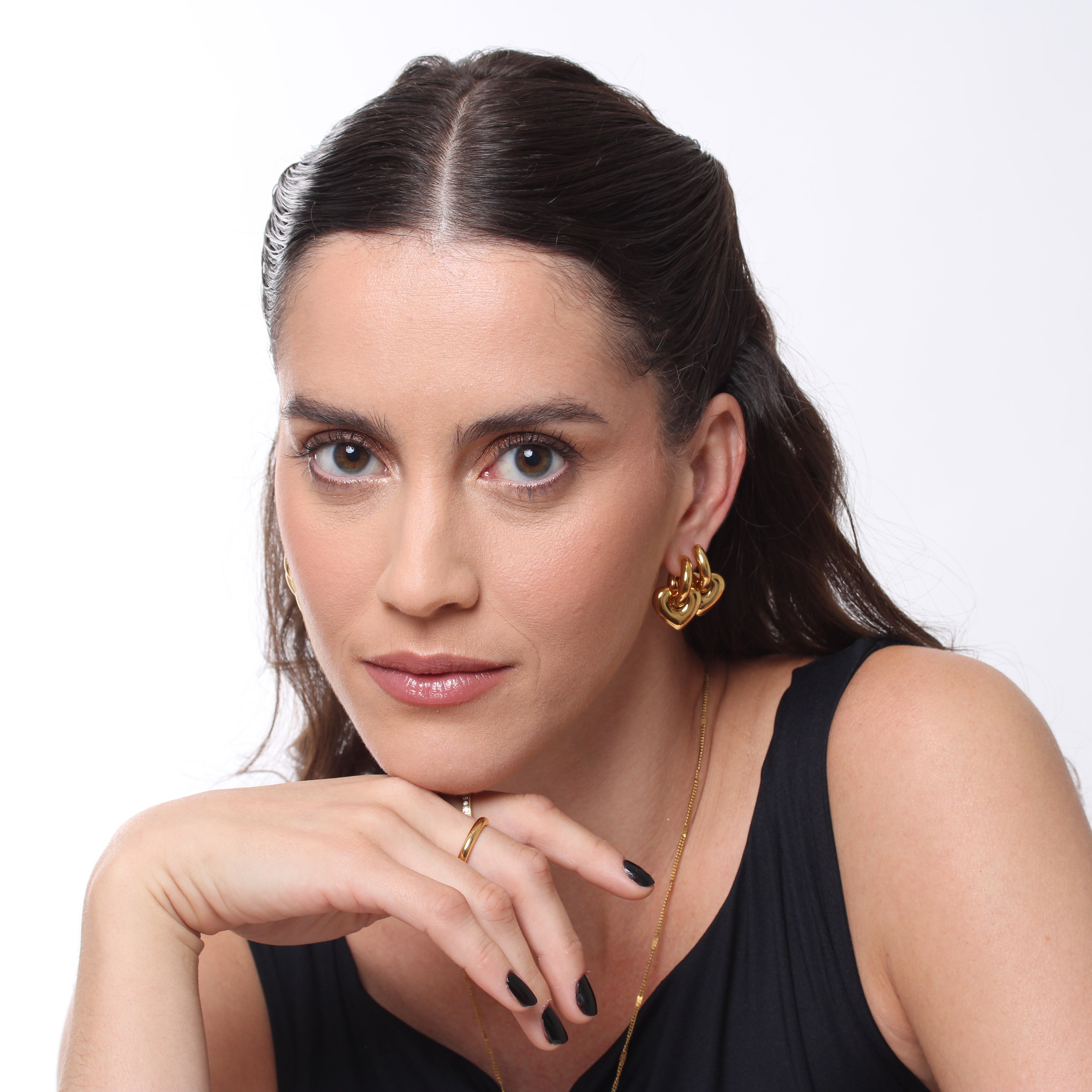 Brinco Heart Hoops - Banho em Ouro 18K