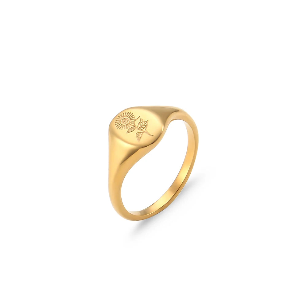 Anel Vintage Flower - Banho em Ouro 18K