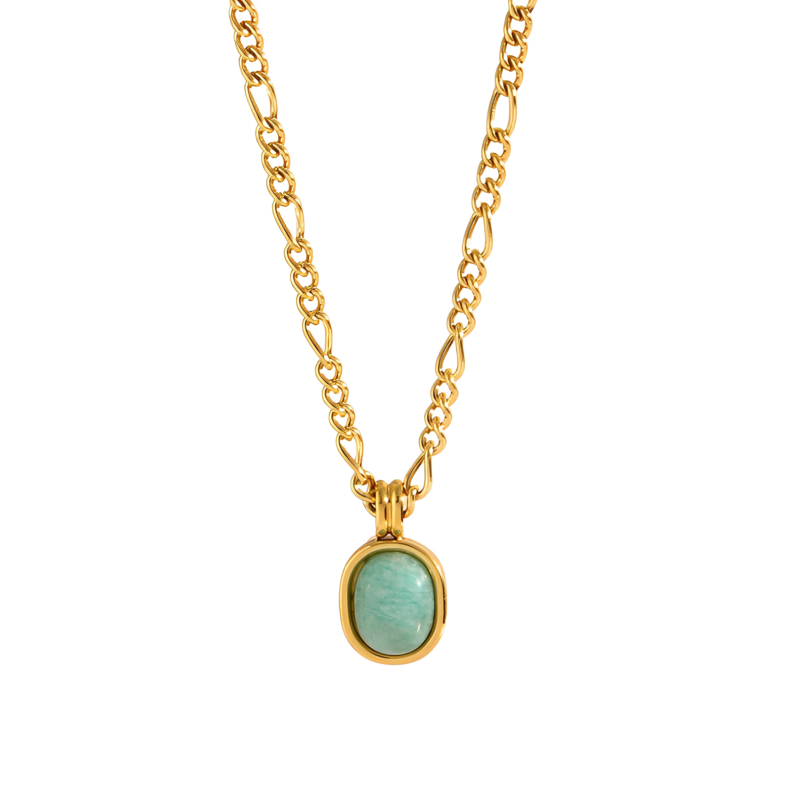Colar Amazonite - Banho em Ouro 18K