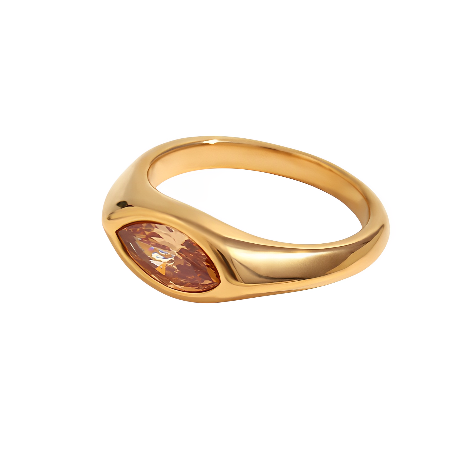Anel Radiance Eye - Banho em Ouro 18K