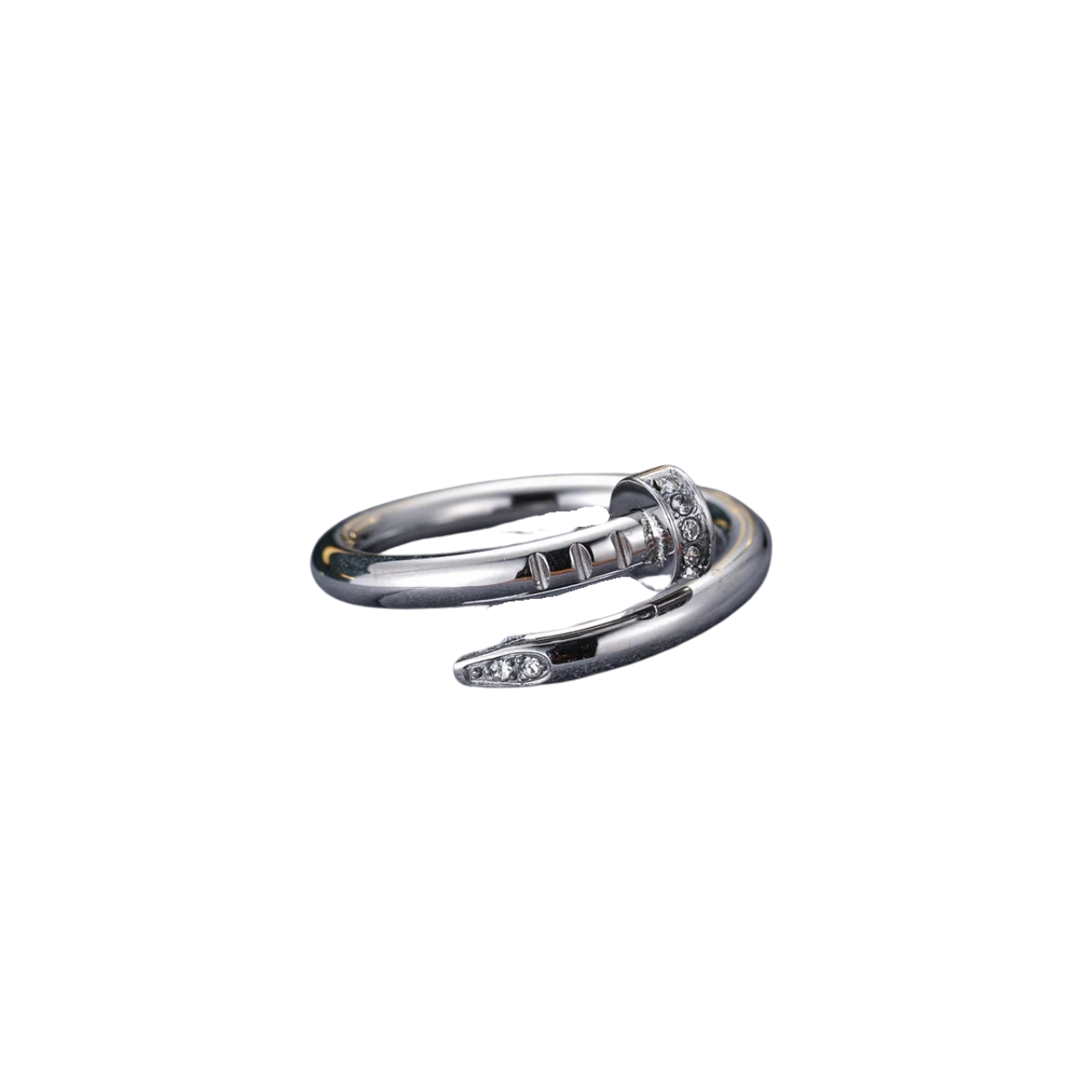 Anel Prego com Brilhantes- Banho em Ouro 18K