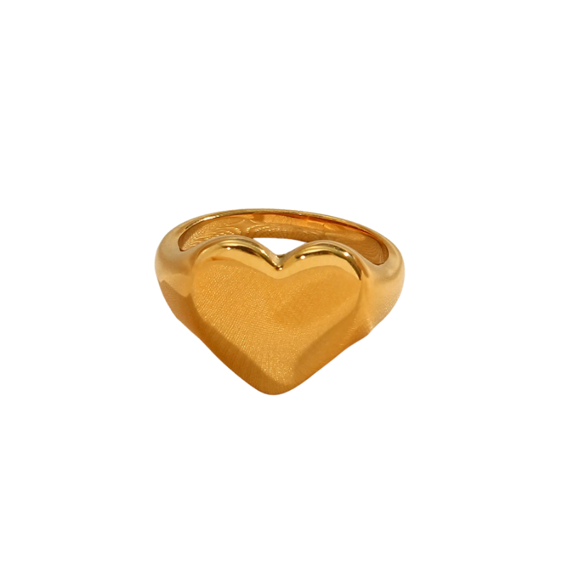 Anel Oversized Heart - Banho em Ouro 18K