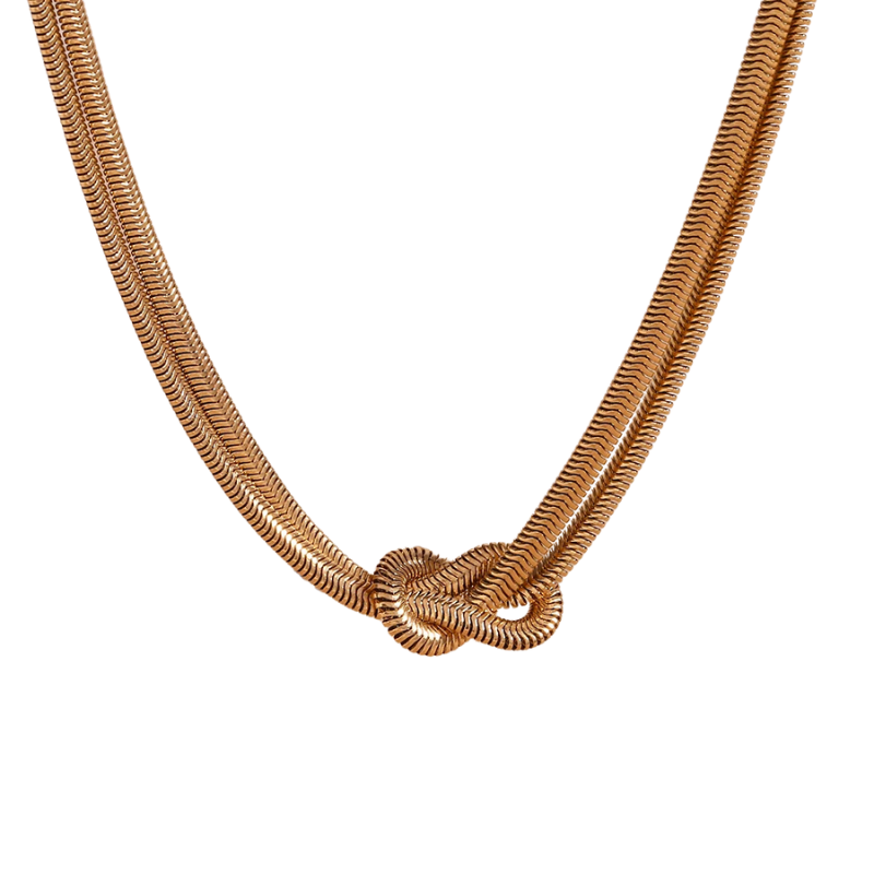 Colar Double Knot - Banho em Ouro 18K