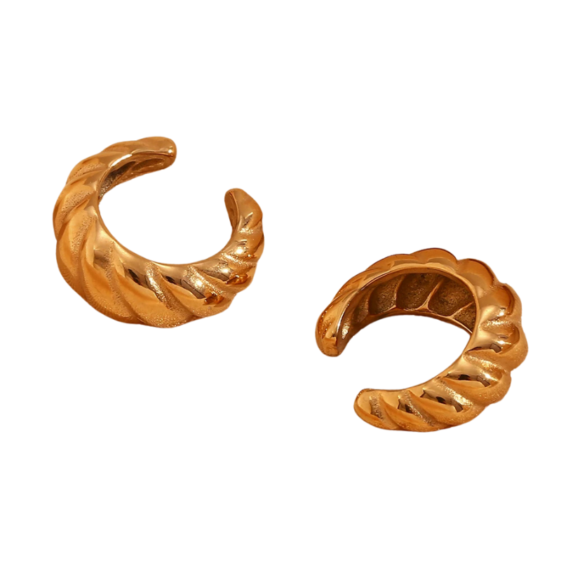 Brinco Mini Croissant - Banho em Ouro 18K