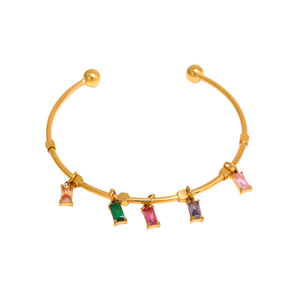 Bracelete Colorful Squarez - Banho em Ouro 18K