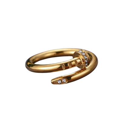 Anel Cart. Prego - Banho em Ouro 18K