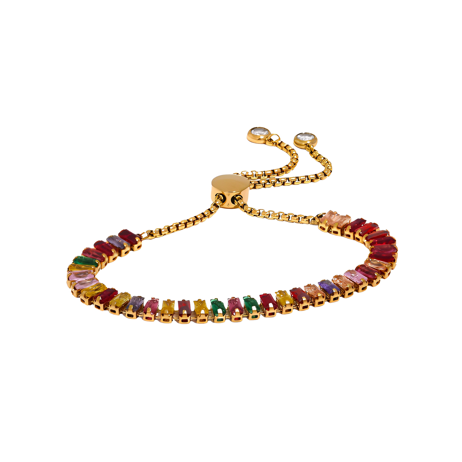 Bracelete Rainbow Emeralds - Banho em Ouro 18K