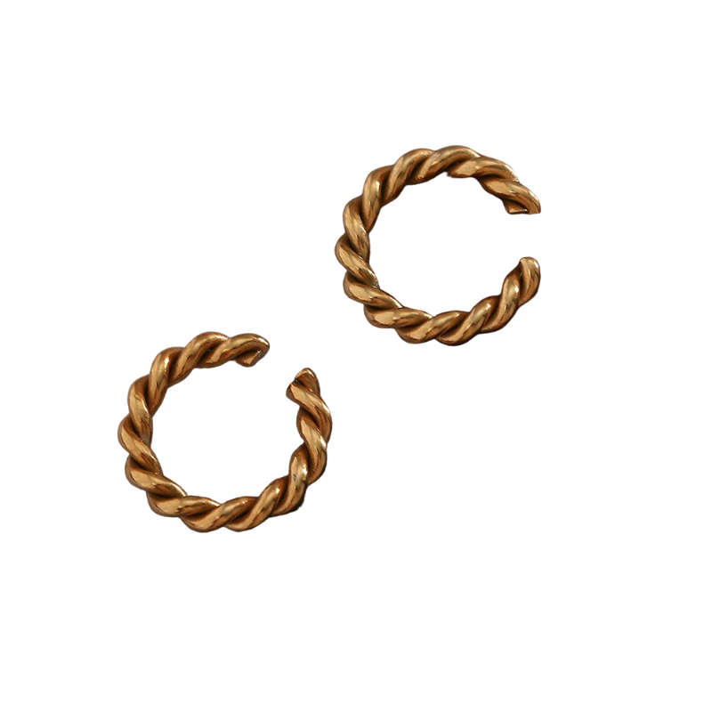 Brinco Golden Rope - Banho em Ouro 18K