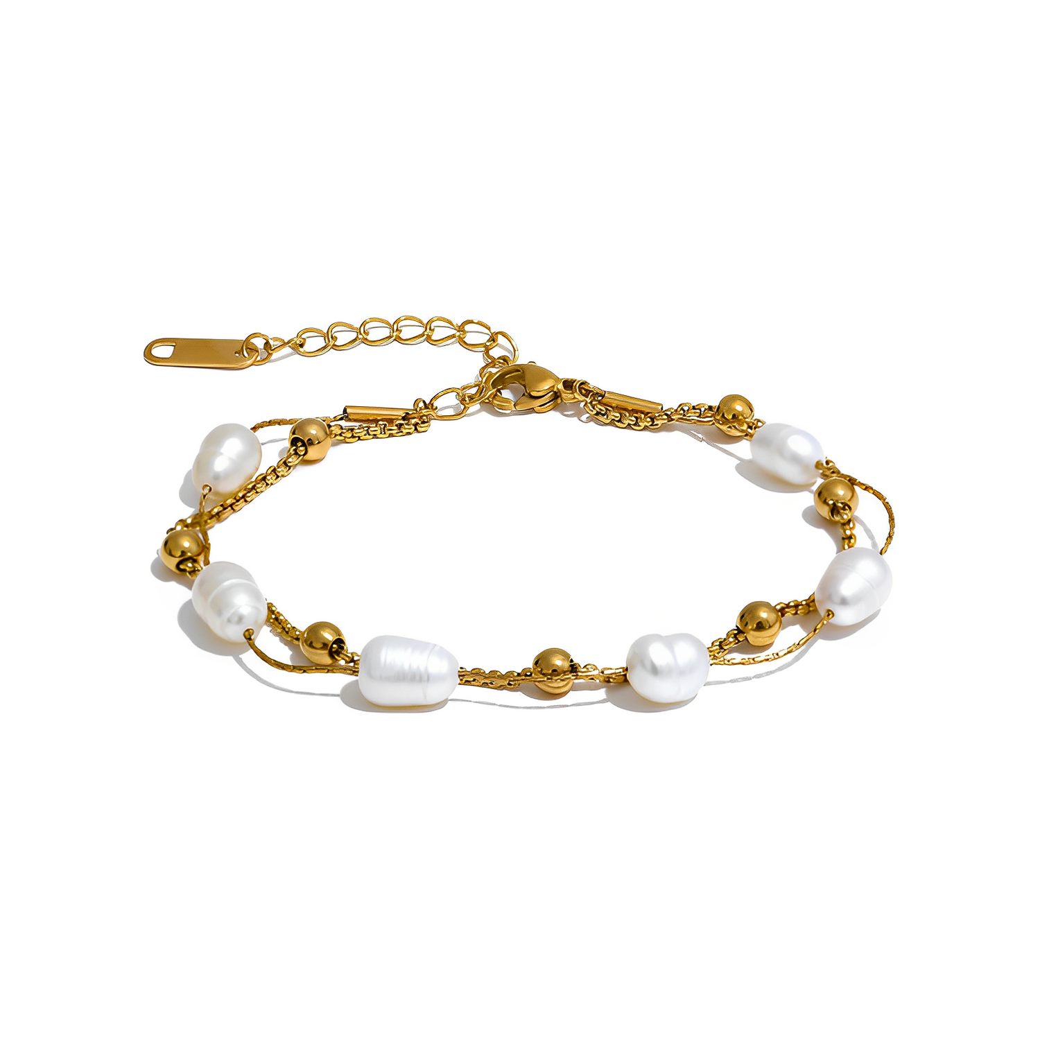 Bracelete Pearl Beads - Banho em Ouro 18K