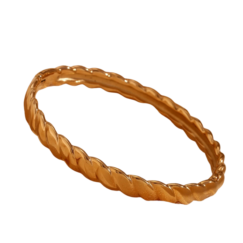 Bracelete Curvy Twists - Banho em Ouro 18K