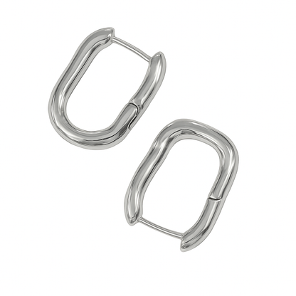 Brinco Wavy Square - Banho em Ouro 18K
