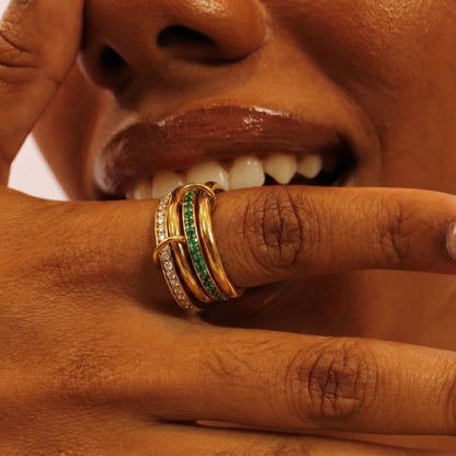 Anel Trovelle Ties - Banho em Ouro 18K