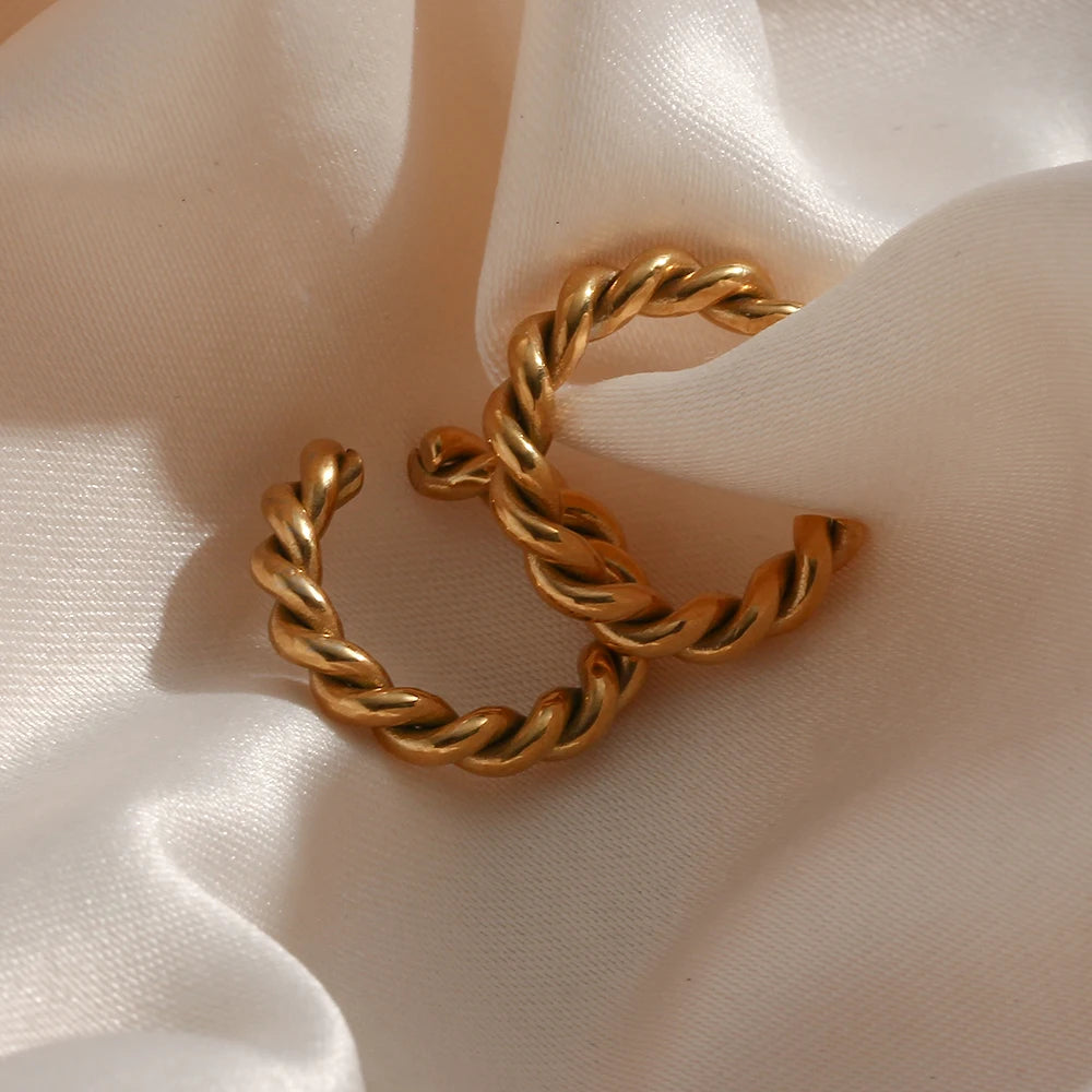 Brinco Golden Rope - Banho em Ouro 18K