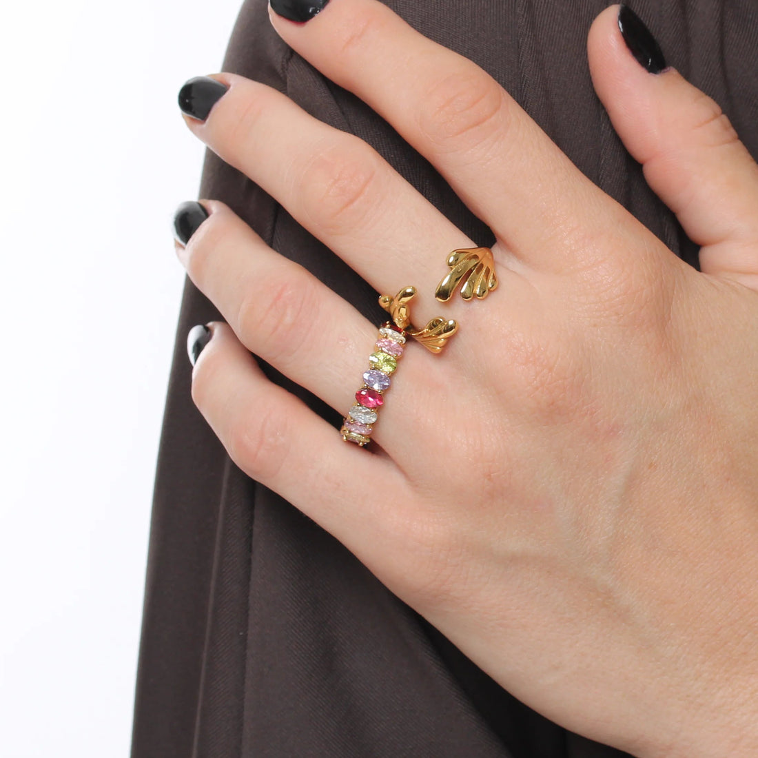 Anel Party Glow - Banho em Ouro 18K