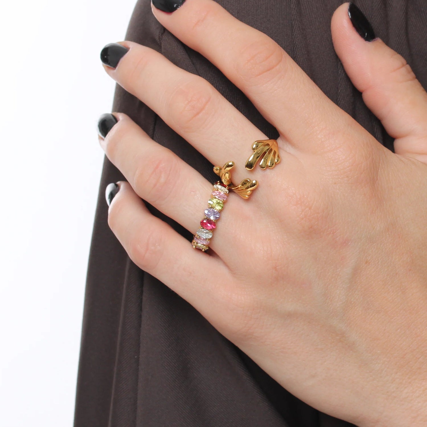 Anel Party Glow - Banho em Ouro 18K