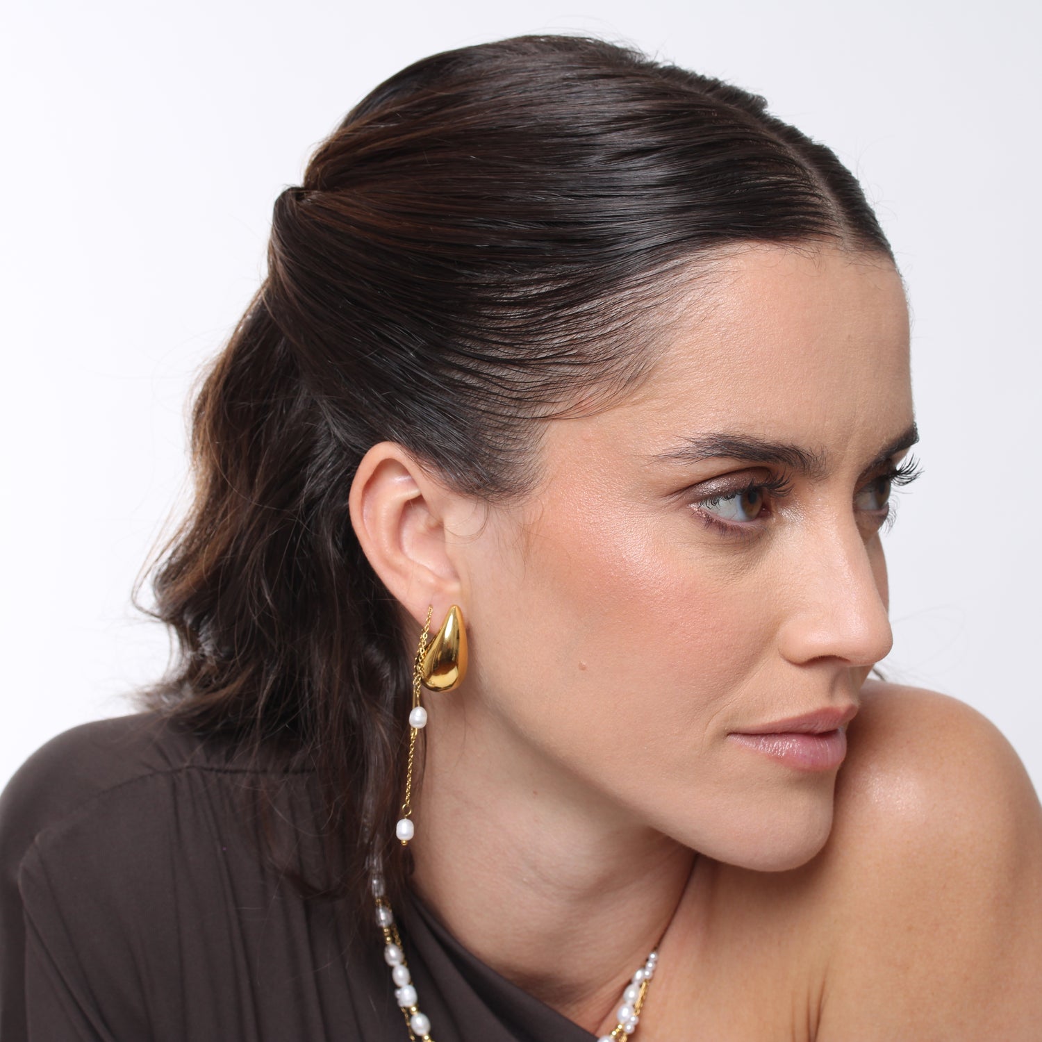 Brinco Gota Hailey- Banho em Ouro 18K