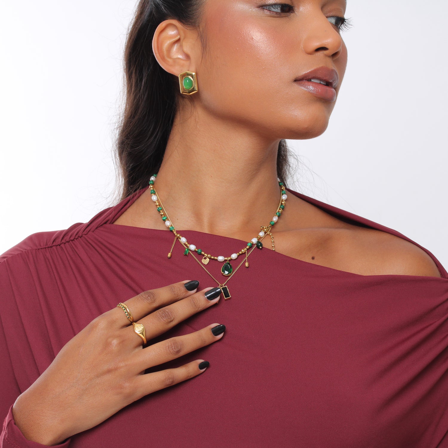Colar Olive Pendant - Banho em Ouro 18K