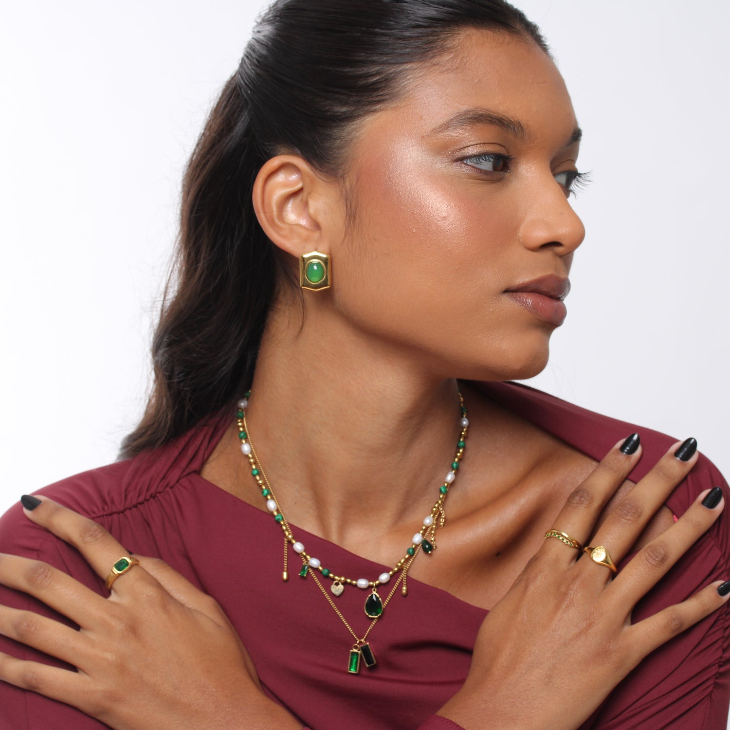 Colar Olive Pendant - Banho em Ouro 18K