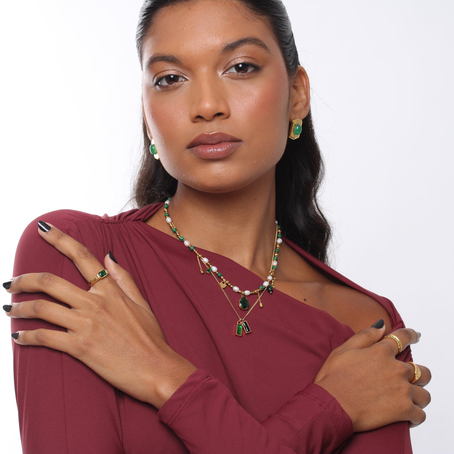 Colar Olive Pendant - Banho em Ouro 18K