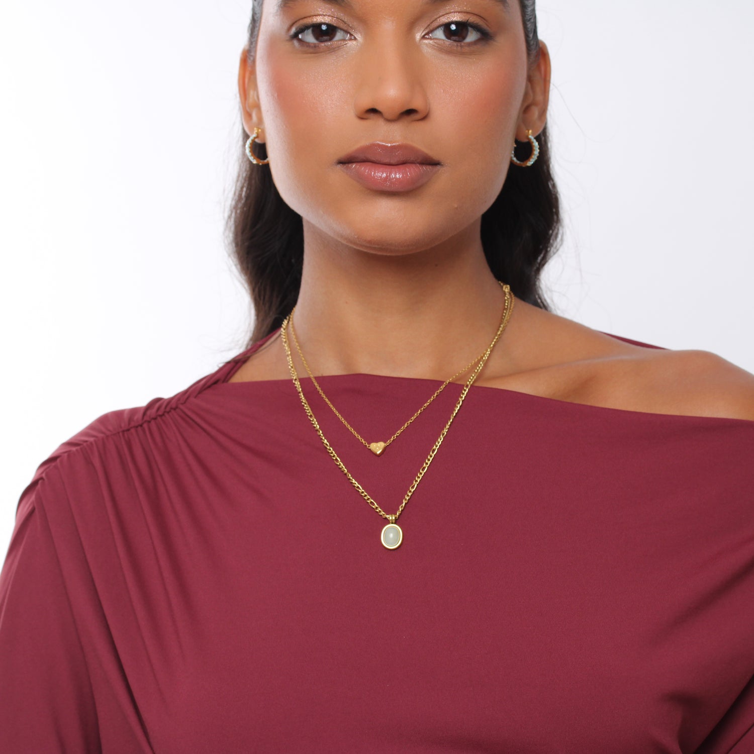 Colar Amazonite - Banho em Ouro 18K