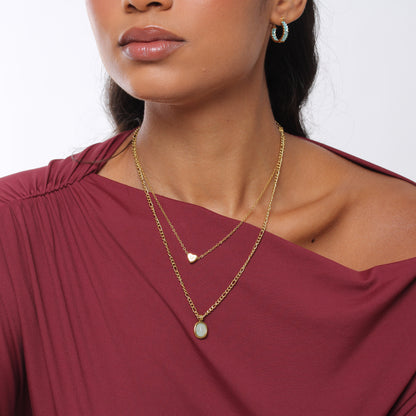 Colar Amazonite - Banho em Ouro 18K