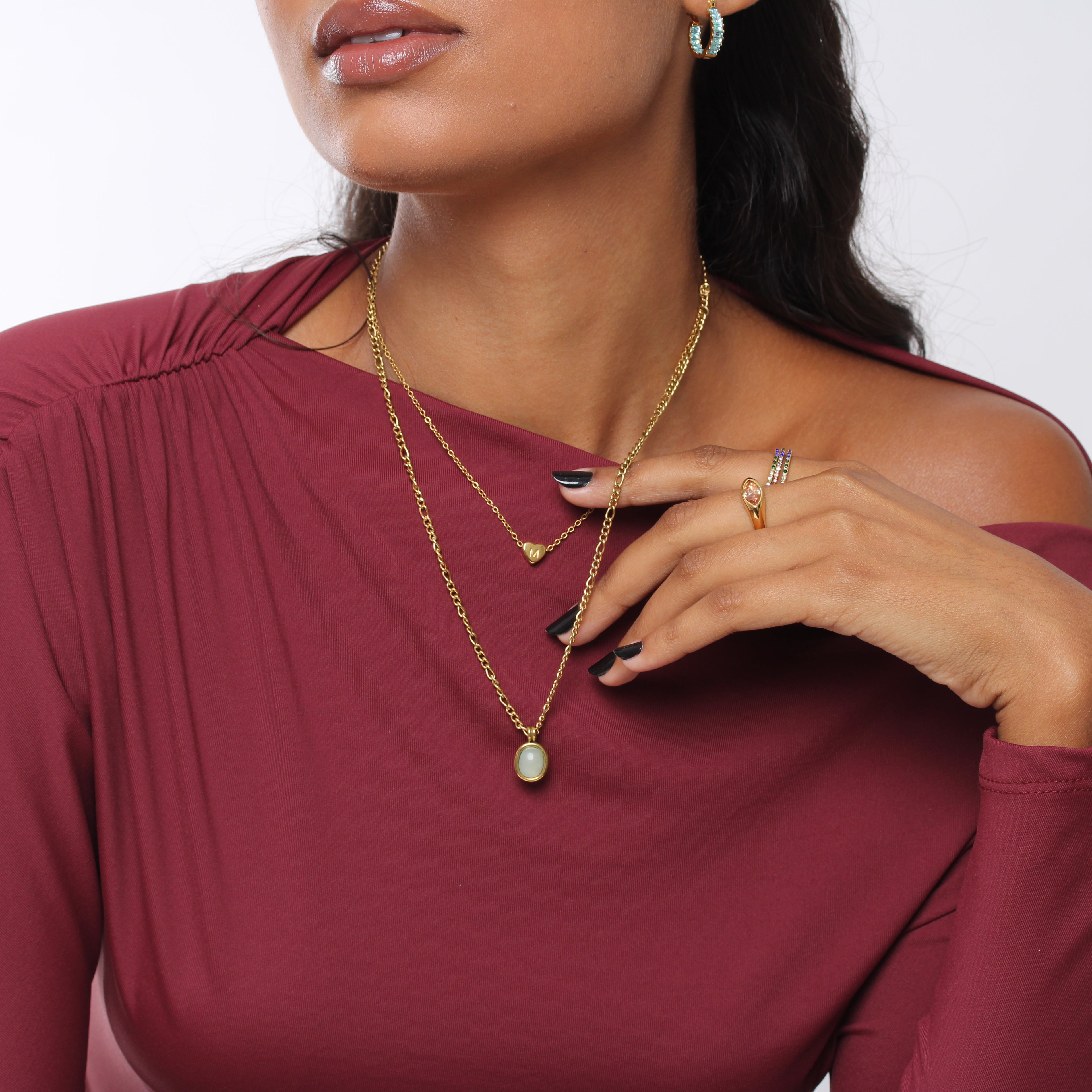 Colar Amazonite - Banho em Ouro 18K