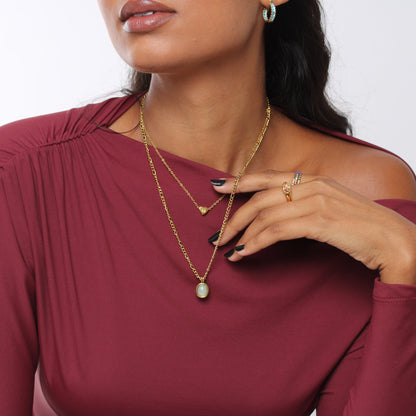 Colar Amazonite - Banho em Ouro 18K