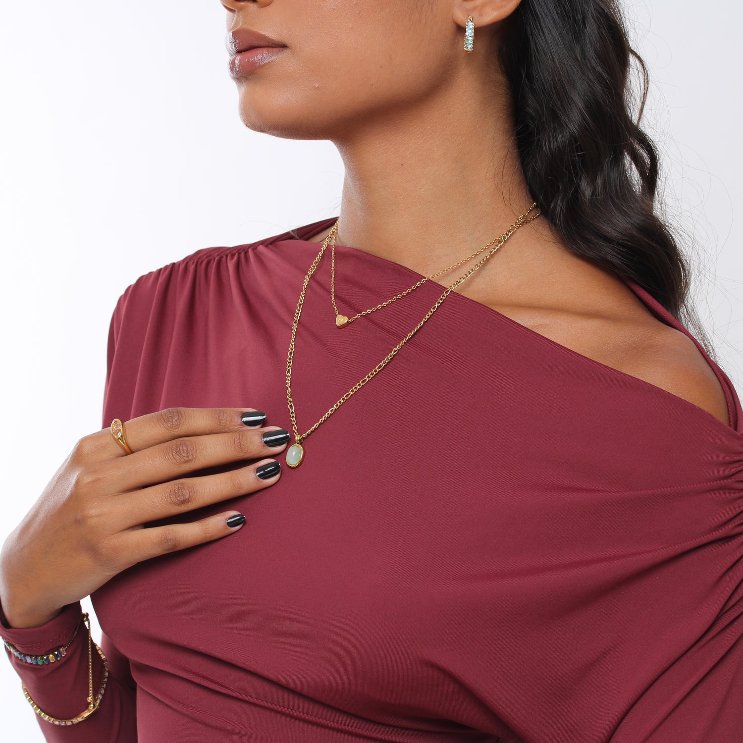 Colar Amazonite - Banho em Ouro 18K