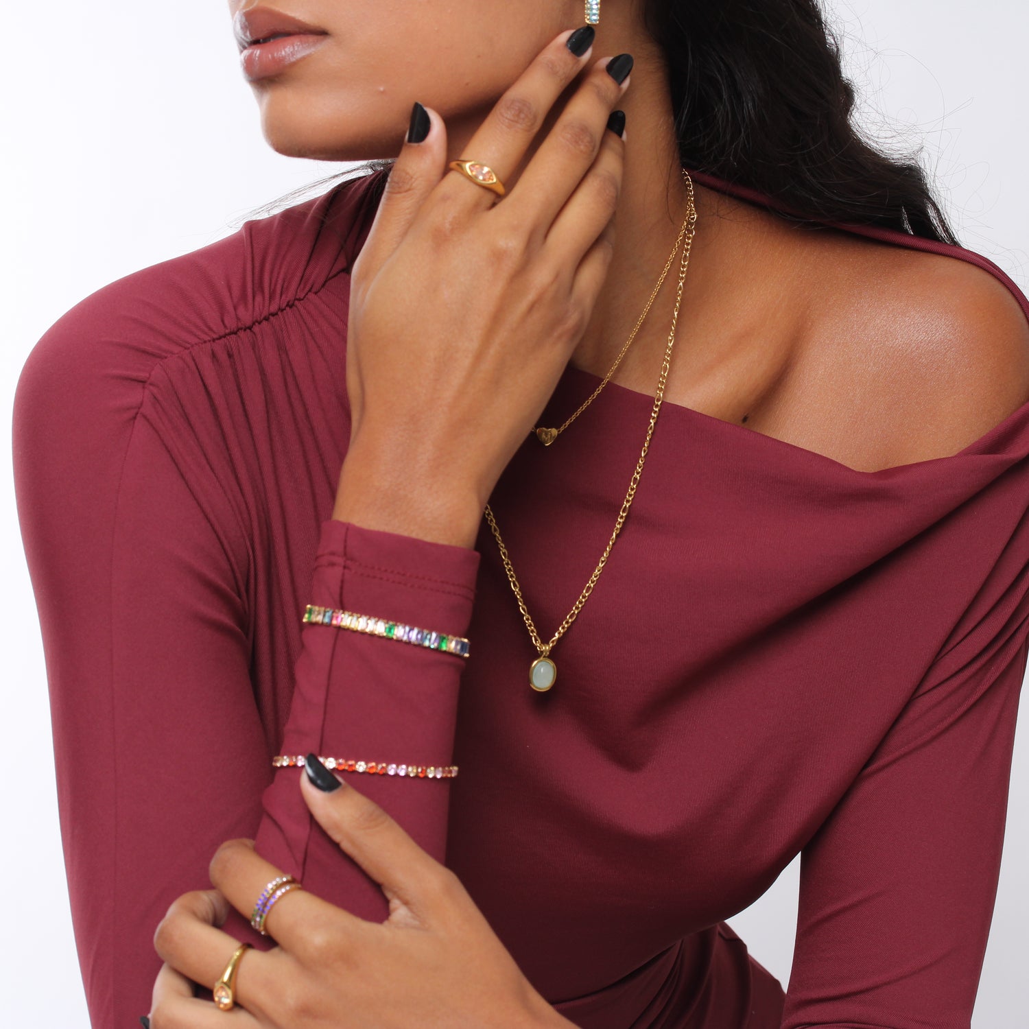 Bracelete Riviera Rainbow - Banho em Ouro 18K