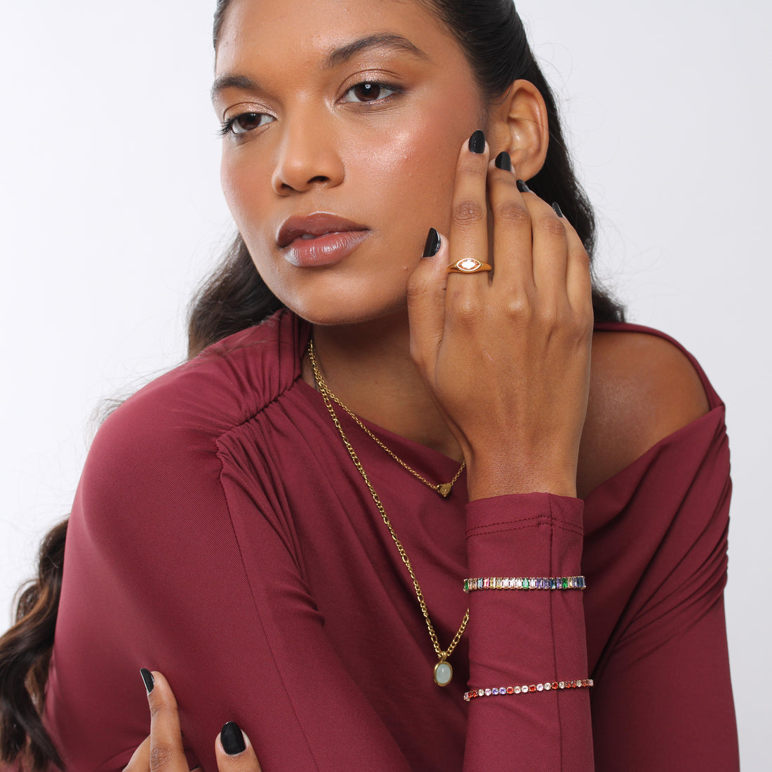 Bracelete Riviera Rainbow - Banho em Ouro 18K