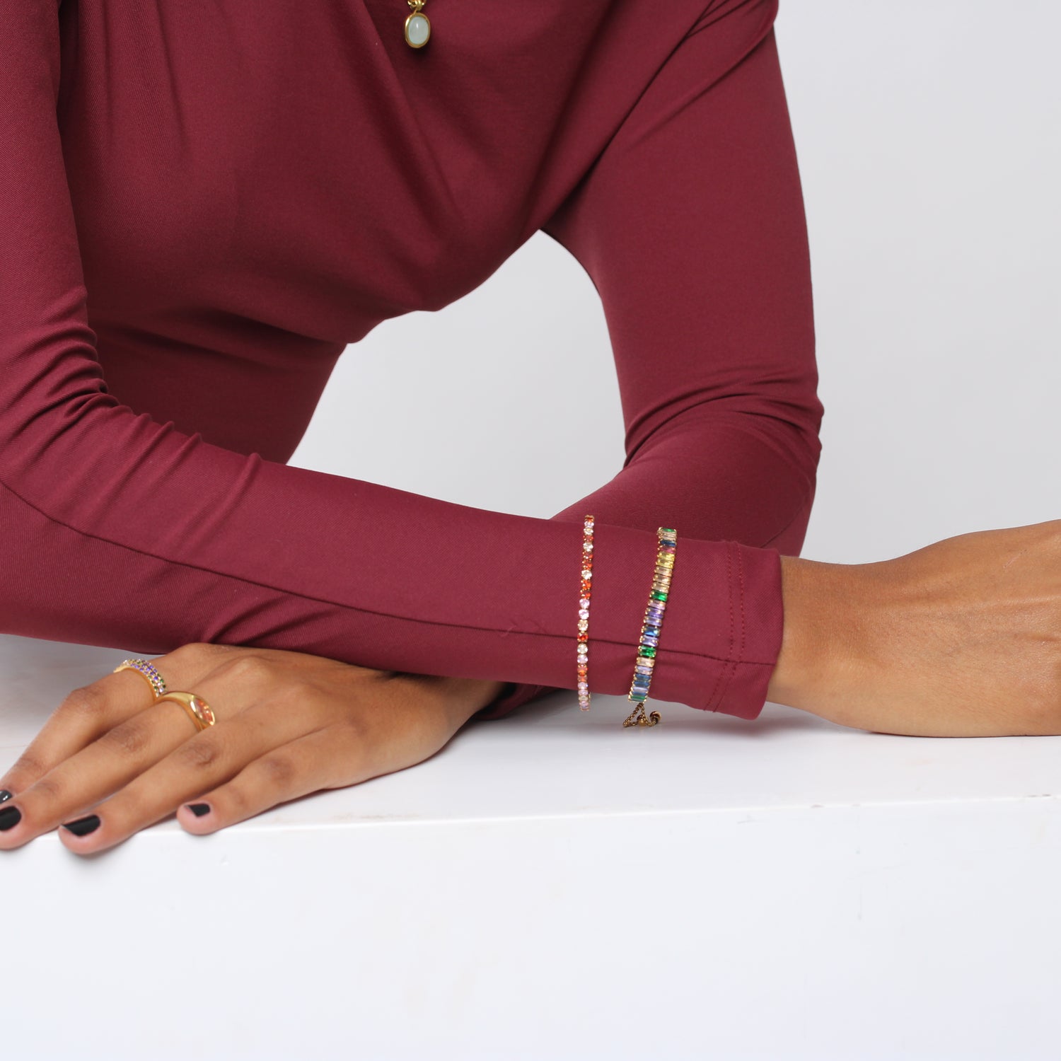 Bracelete Riviera Rainbow - Banho em Ouro 18K