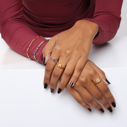Anel Rainbow - Banho em Ouro 18K